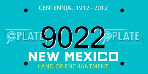 9022 New Mexico License Plate