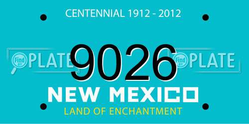 9026 New Mexico License Plate