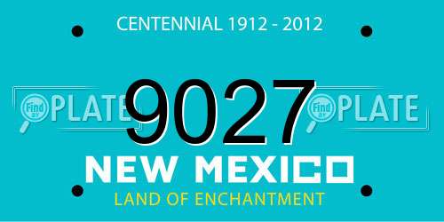 9027 New Mexico License Plate