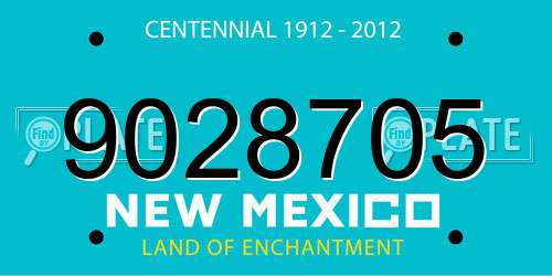 9028705 New Mexico License Plate