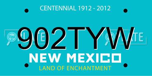 902TYW New Mexico License Plate