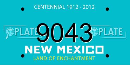 9043 New Mexico License Plate