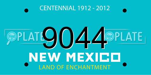 9044 New Mexico License Plate