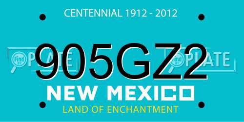905GZ2 New Mexico License Plate