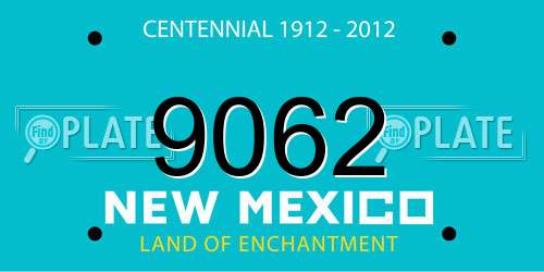 9062 New Mexico License Plate