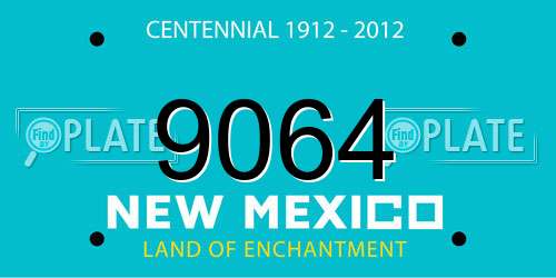9064 New Mexico License Plate