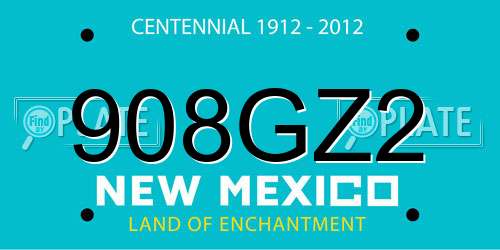 908GZ2 New Mexico License Plate