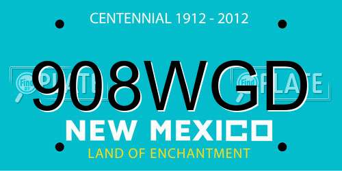 908WGD New Mexico License Plate