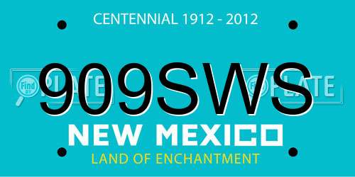 909SWS New Mexico License Plate