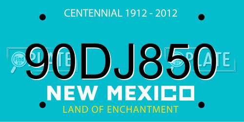 90DJ850 New Mexico License Plate