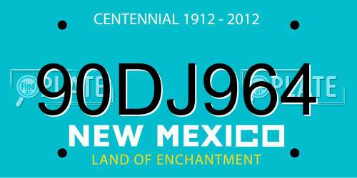90DJ964 New Mexico License Plate