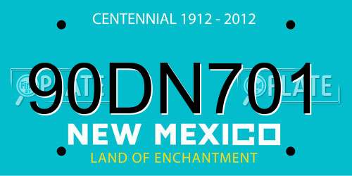 90DN701 New Mexico License Plate