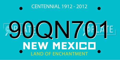 90QN701 New Mexico License Plate
