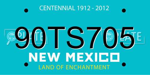 90TS705 New Mexico License Plate