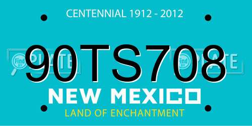 90TS708 New Mexico License Plate