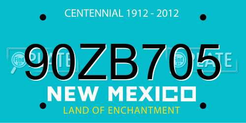 90ZB705 New Mexico License Plate