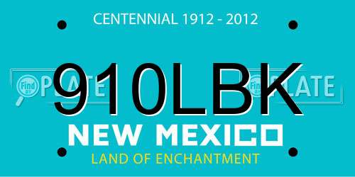 910LBK New Mexico License Plate