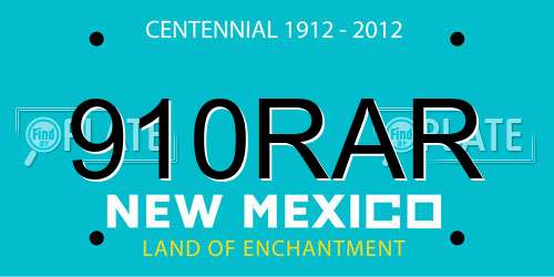 910RAR New Mexico License Plate