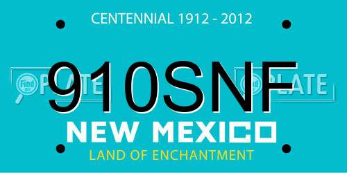 910SNF New Mexico License Plate
