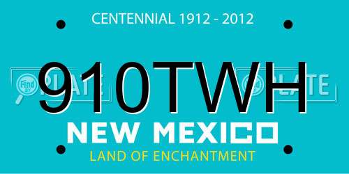 910TWH New Mexico License Plate