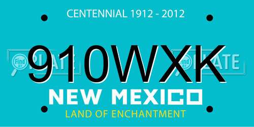 910WXK New Mexico License Plate