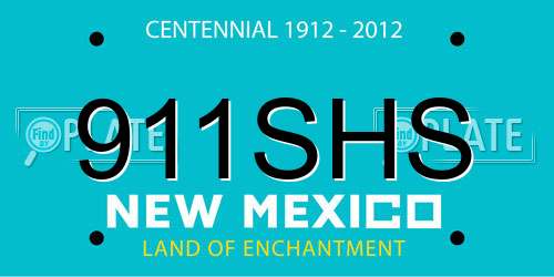 911SHS New Mexico License Plate