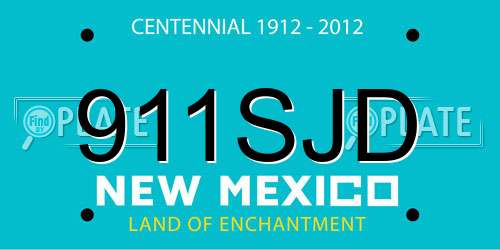911SJD New Mexico License Plate