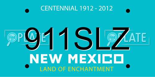 911SLZ New Mexico License Plate