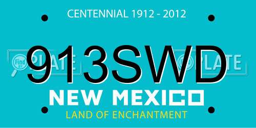 913SWD New Mexico License Plate