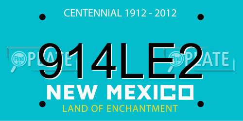 914LE2 New Mexico License Plate