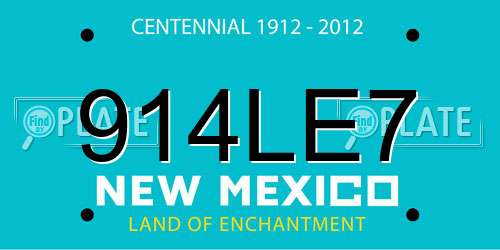 914LE7 New Mexico License Plate