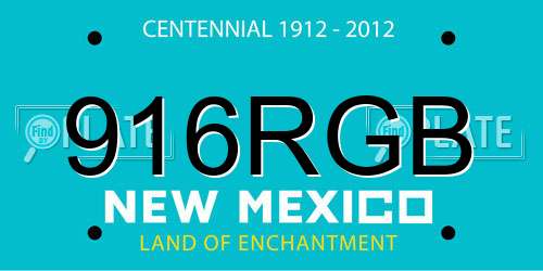 916RGB New Mexico License Plate
