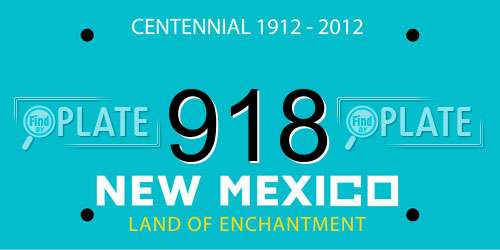 918 New Mexico License Plate