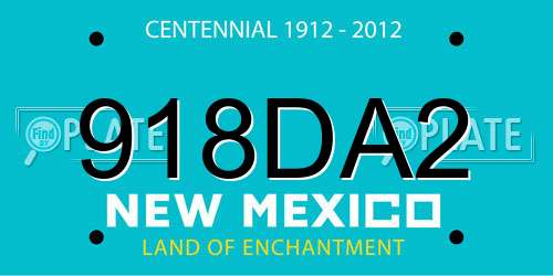 918DA2 New Mexico License Plate