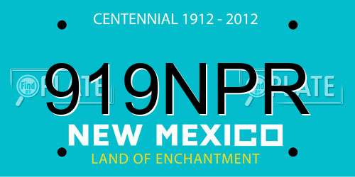 919NPR New Mexico License Plate