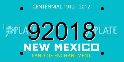 92018 New Mexico License Plate