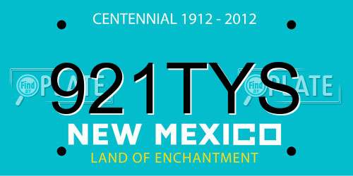 921TYS New Mexico License Plate