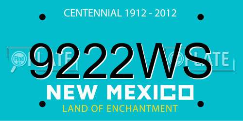 9222WS New Mexico License Plate