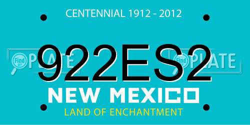 922ES2 New Mexico License Plate