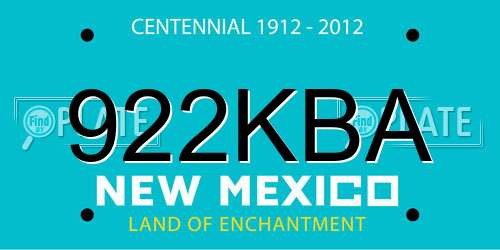 922KBA New Mexico License Plate