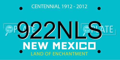 922NLS New Mexico License Plate