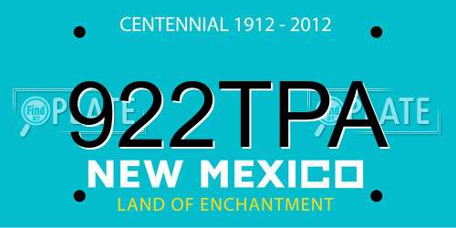 922TPA New Mexico License Plate