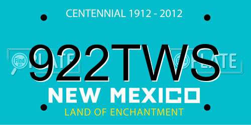 922TWS New Mexico License Plate