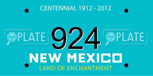 924 New Mexico License Plate