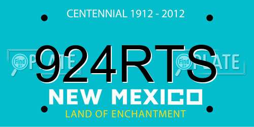 924RTS New Mexico License Plate