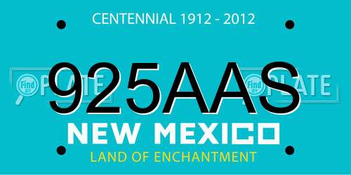 925AAS New Mexico License Plate