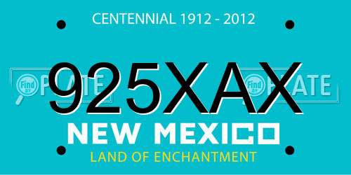 925XAX New Mexico License Plate