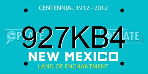 927KB4 New Mexico License Plate