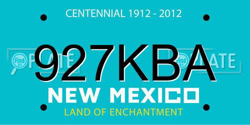 927KBA New Mexico License Plate