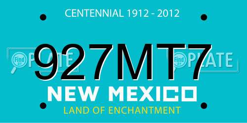 927MT7 New Mexico License Plate